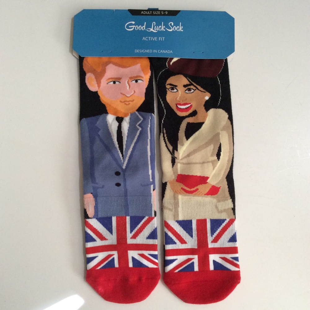 NWT Prince Harry and Meghan Markle adult socks
